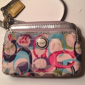 Multicolored Coach Wristlet